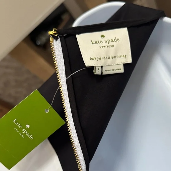 Kate Spade Boatneck Fit & Flare Black & White Rio de Janeiro Midi Dress NWT sz 6 - Picture 7 of 11